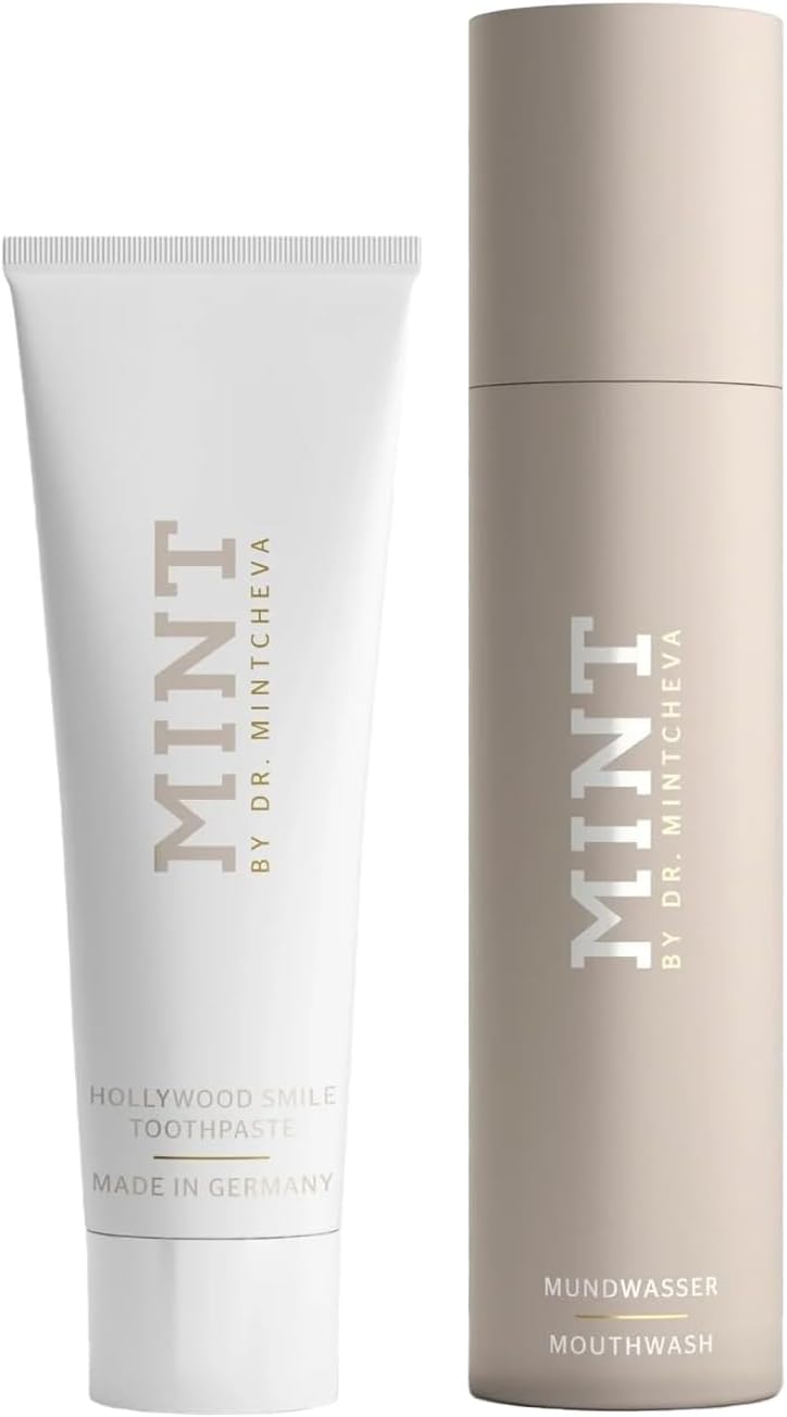 Mint Bright Smile Essential Set – Whitening Polishing Paste & Mouthwash – MPT1 Ultra Polish Technology with Perlite – Hydrogen Peroxide for Radiant Teeth – Vegan, Alcohol-Free, Microplastic-Free