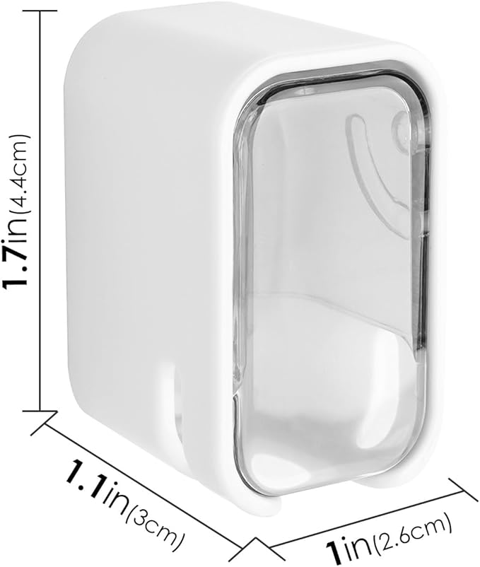 4 Pack Toothbrush Holders for Bathrooms Shower, Wall Mount Toothbrush Organizer with Cover, Self Adhesive Electric Toothbrush Storage, Quick Dry Toothbrush Hanger (Grey)