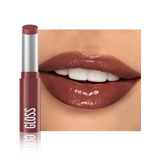 Brown Butter Lipstick Tinted Lip Balm, Shine Moisturizing Plumper Lipstick for Women, Natural Nourishing Hydrating Lip Gloss Stain for Dry Lips,Lightweight Lip Liner Care Makeup Vegan 1Pc Brown