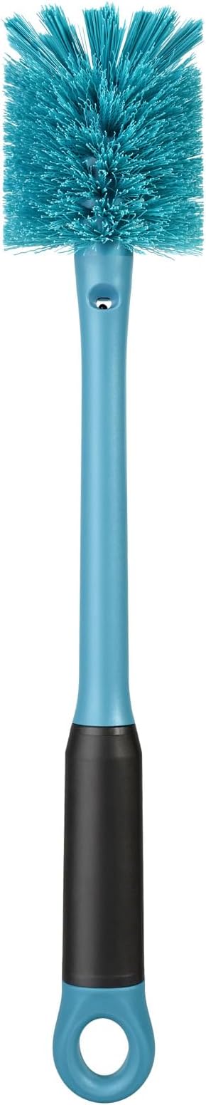 2-in-1 Bottle Cleaning Brush and Hidden Straw Brush, Long Handle Water Bottle Brush Cleaner with Replaceable Head for Sports Bottles, Baby Bottles, Mugs, Straws, Smokey Blue