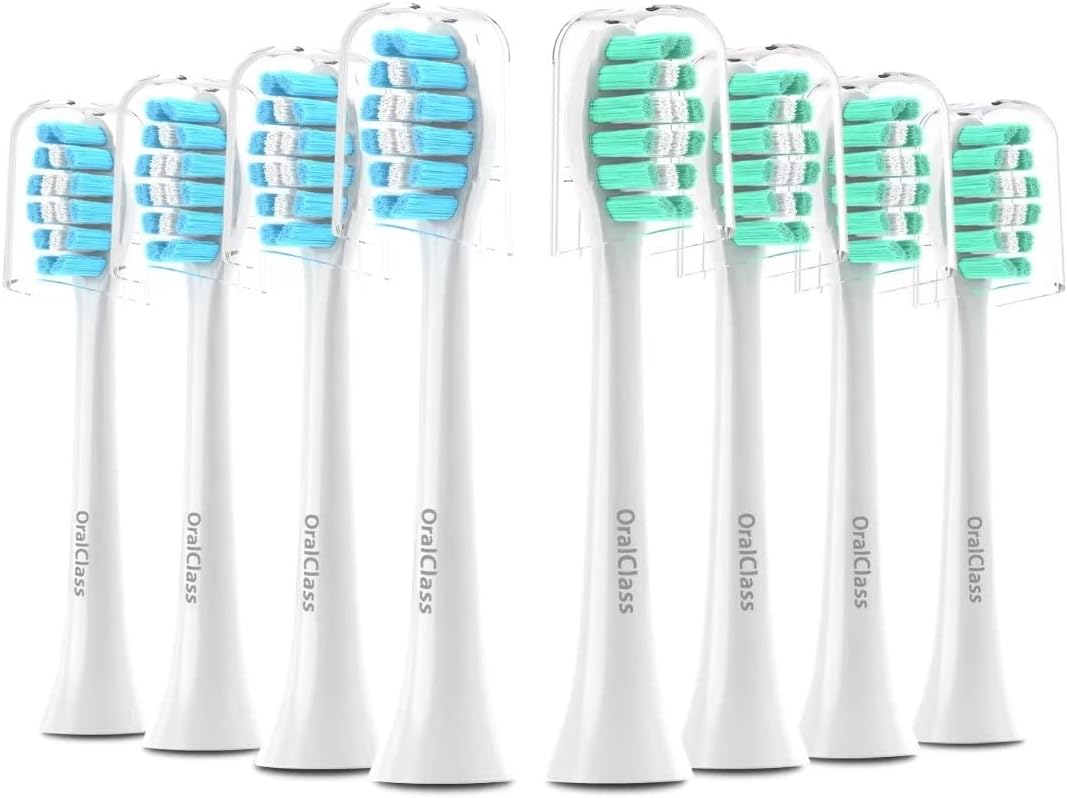 Replacement Toothbrush Heads for Philips Sonicare Click-on Handles, Medium Soft Electric Brush Heads Refills, 8 Pack