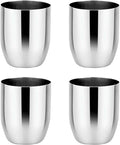 Ahimsa Stainless Steel Kids Cups, Pediatrician Designed, Premium Polished Toddler Cups for Open Cup Training, 8oz, 100% BPA Free & Dishwasher Safe, Classic Silver, Set of 4