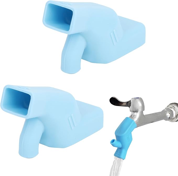 2Pcs Faucet Extender for Toddlers, Silicone Sink Spout Extender Universal Kids Hand Washing Faucet Extension for Bathroom Kitchen Counter