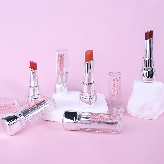 Plumper Moisturizing Butter Lipstick for Women, Natural Tinted Lip Balm Shine Nourishing Hydrating Lip Gloss Stain for Dry Lips, Lightweight Lip Liner Care Makeup, Vegan, 2Pc Rose Red & Plum