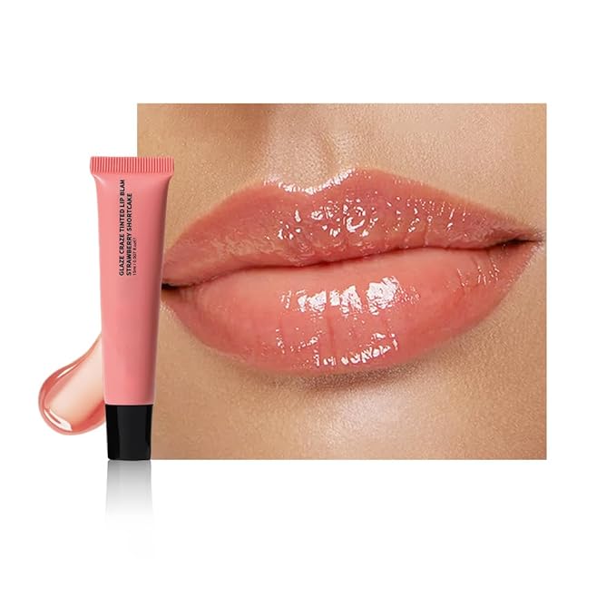 Summer Glow Reviver Lip Balm Butter Lip Gloss, Melting Lip Serum, Ultra-Hydrating Natural Vegan Lip Balm, Sheer-Tinted Shine & Hydration, Soothes & Softens Dry Lips (Nude Pink)
