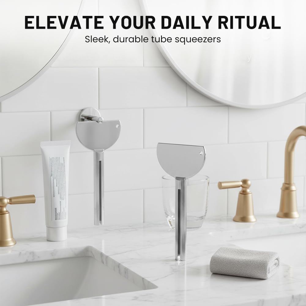 Toothpaste Squeezer, Metal Tube Squeezer Key Stainless Steel Toothpaste Roller Tube Wringer for Paint, Cream, Cosmetic and Hair Dye (A+B+C 3PCS)