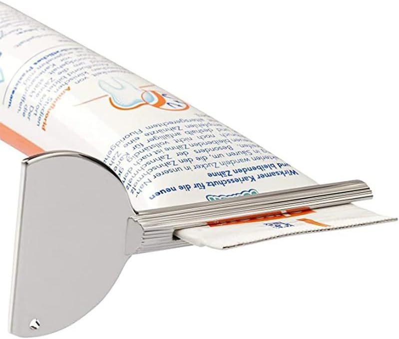 2Pcs Toothpaste Squeezer,Metal Tube Squeezer Key Stainless Steel Dispenser Roller Tube Presser Roller Tube Wringer Key Bathroom and Kitchen Gadgets for Various Tube Ointment Product (2Pcs Silver)