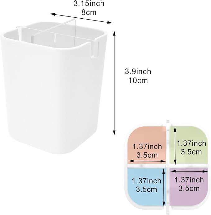 Toothbrush Holder for Bathroom,Clear Acrylic Detachable for Easy Cleaning Multi-Function Storage,4 Slots Electric Toothbrush and Toothpaste Organizer Caddy for Bathroom Vanity,Countertop