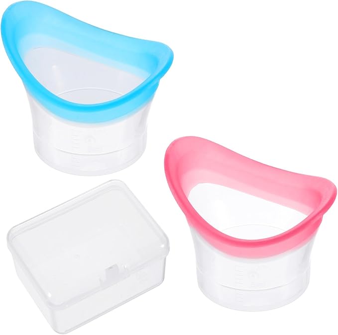 2pcs Eye Wash Cup Eye Wash Bath Kit Eyes wash Cleaner Kit Silicone Eyes Cleaning Cup Tool Manual Portable Eyes Care Tool Eye Cleaner for Eyes Rinse Clean Dust Makeup Irritants Soothing Tired Eye