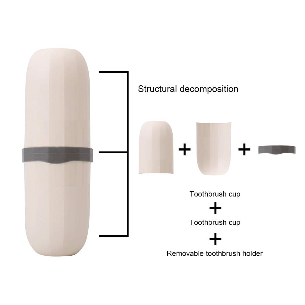 Portable Travel Toothbrush Case,3 in 1 Toothpaste Travel Case Holder Hard Plastic Tooth Brush Container Toothbrush Storage Box for Travel,Business,Home,Camping, School Supplies (Yellow)