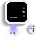 Toothbrush Sanitizer Case and Holders, DRMXBU Wall Mounted Toothbrush Holder with LED Screen, Rechargeable Travel Toothbrush Cleaner Case with Light Air Dry, Tooth Brush Covers for Bathrooms (White)