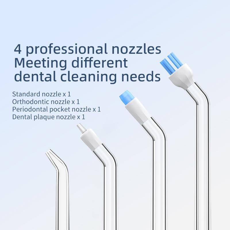 Water Flosser - Waterproof Portable for Teeth ，Water Dental Flosser Portable Cordless Oral Irrigator 3 Modes 6 Flossing Nozzles, Compact & Light for Travel (Blue)