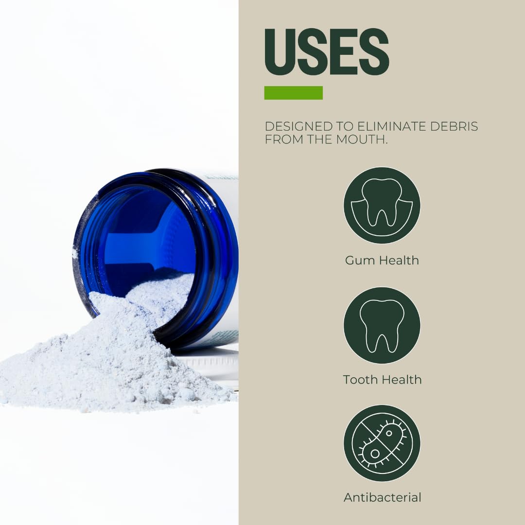 PurO3 Ozonated Toothpaste Powder – Fluoride Free Organic Remineralizing Tooth & Gum Cleaning – Natural Teeth Whitening & Plaque Remover – Ozone Infused Coconut Oil Dental Care with Peppermint, 37g