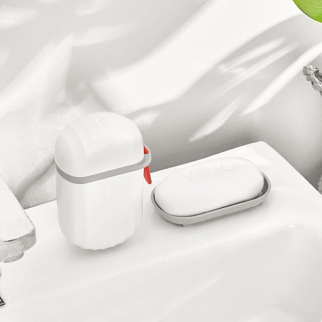 2 Pcs Travel Soap Container, Portable Soap Dish with Lid, Plastic Bar Soap Holder for Home Outdoor Hiking Camping (White)