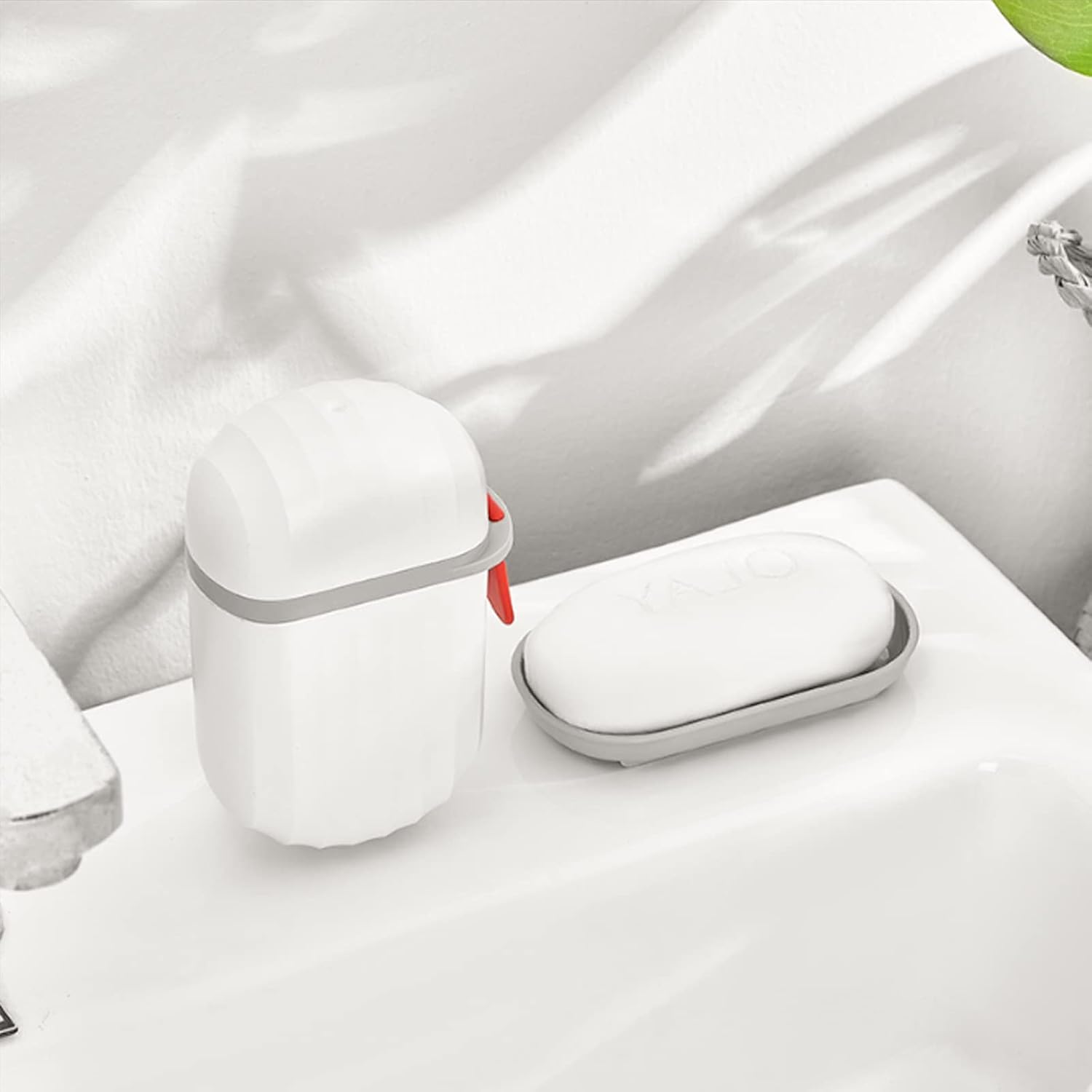 2 Pcs Travel Soap Container, Portable Soap Dish with Lid, Plastic Bar Soap Holder for Home Outdoor Hiking Camping (White)