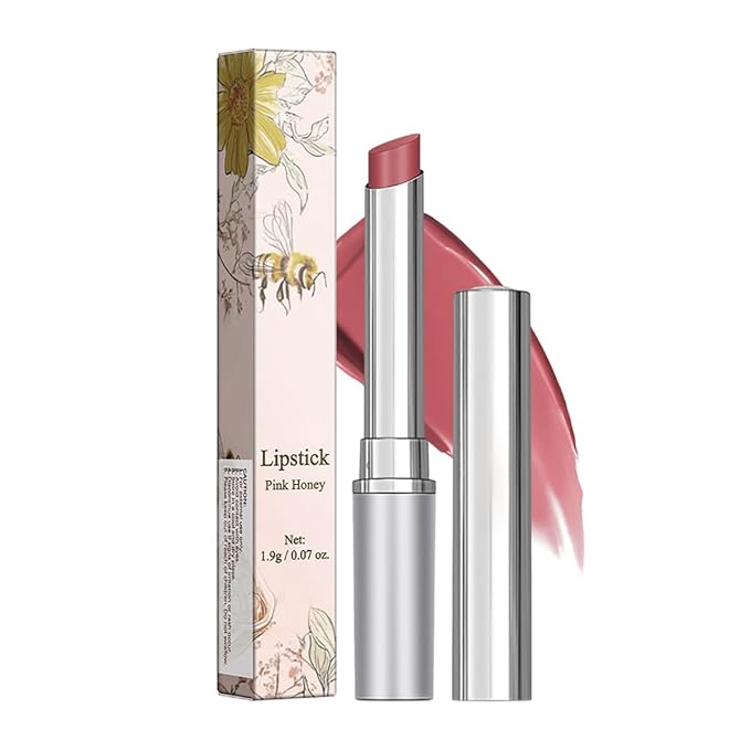 Tinted Lip Balm Lipstick, Hydrating Natural Glossy, Long-lasting Moisturizing & Nourishing Lip Care with Natural Ingredients Transparent Color (Pink, 0.07oz)