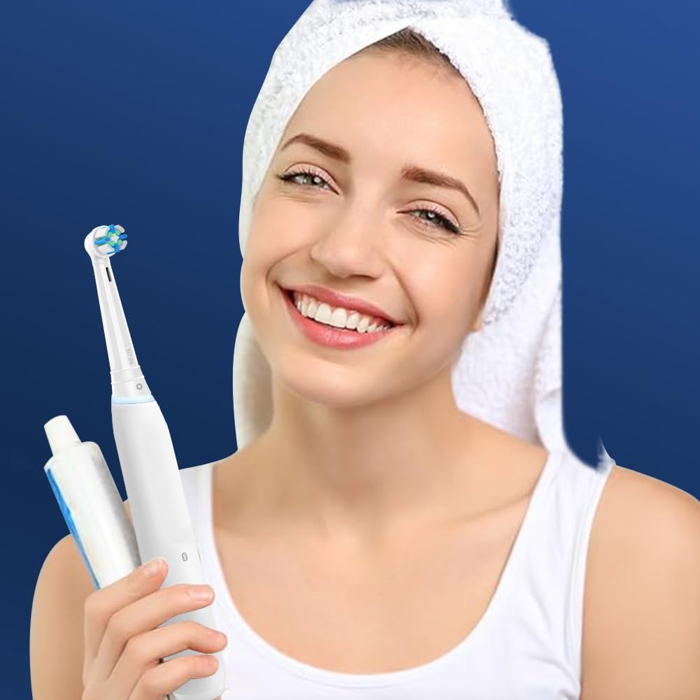 8 Pack Smart Cleaning Replacement Heads Compatible with Oral B iO 2 3 4 5 6 7 8 9 10 Series Electric Toothbrush, Brush Heads Compatible with Oral B iO Electric Handles (White)