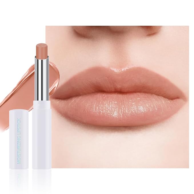 Tinted Lip Balm Moisturizing Lipstick, Nude Pink Hydrating Lipstick for Women, 24 Hour Long Lasting Moisturization Lip Gloss Stain Makeup, Lightweight Non Greasy Moisturizer Lips, 07