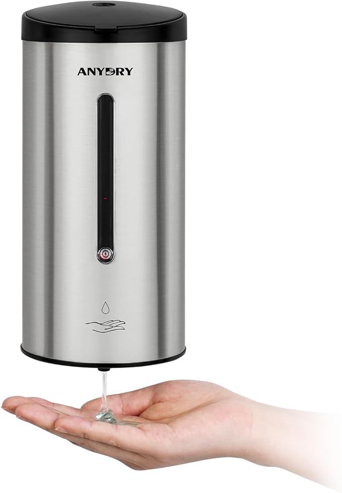 Professional 750ml Automatic Wall-Mounted Soap Dispenser with Anti-Corrosion Coating (Brushed Stainless Steel)
