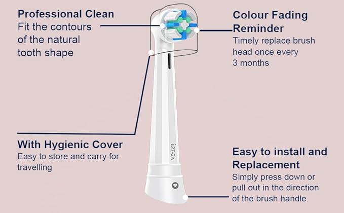 iO Replacement Heads Compatible with Oral B iO 2/3/4/5/6/7/8/9/10/Deep Clean Series Electric Toothbrush, Brush Heads Compatible with Oral B iO with Medium-Hard bristles Care Your Teeth (6 Black/White)
