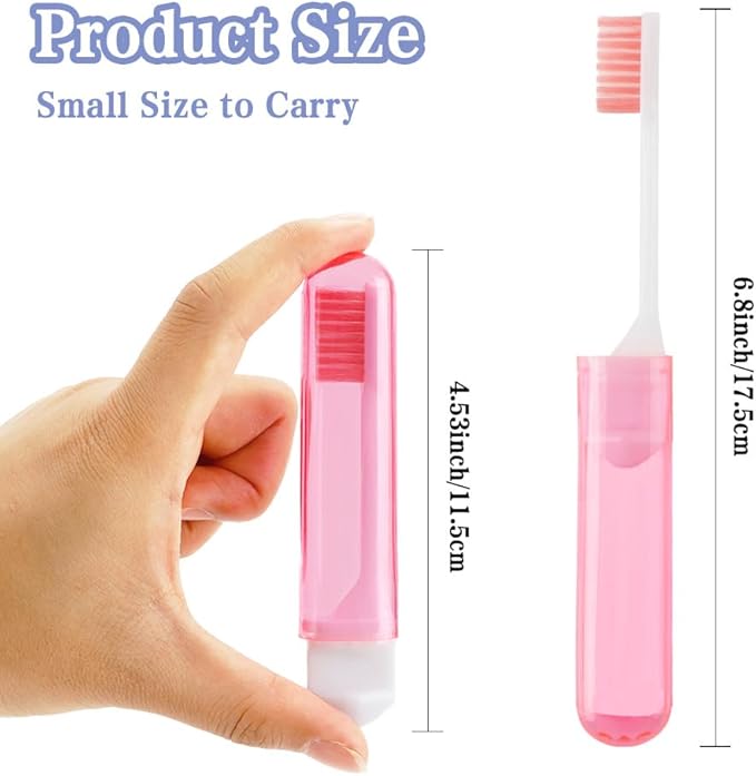 Travel Toothbrush 3Pcs Travel Toothbrush Set Mini Toothbrushes Soft Portable Toothbrushes Travels with Tooth Brush Cover Small Folding Toothbrush Individually Wrapped for Travels Home Black Green Pink