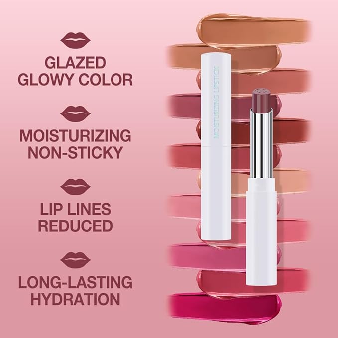 Tinted Lip Balm Moisturizing Lipstick, Mauve Hydrating Lipstick for Women, 24 Hour Long Lasting Moisturization Lip Gloss Stain Makeup, Lightweight Non Greasy Moisturizer Lips, 04
