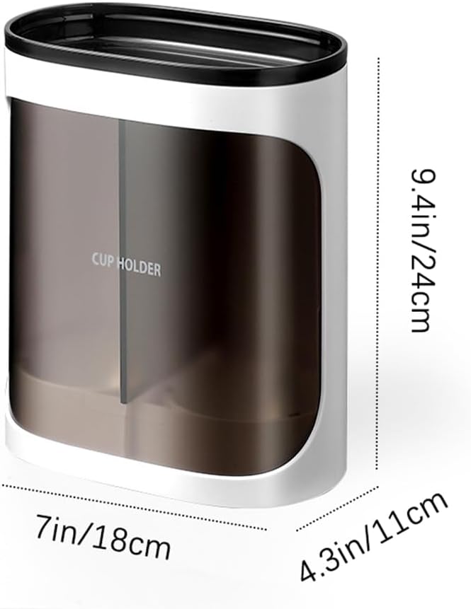 2 Pcs Cup Dispenser Wall Mounted, Bathroom Cup Dispenser Holder for 3oz-9.5oz Disposable Paper and Plastic Cups, Water Cooler Cup Dispenser with Adhesive Plate (Large White)