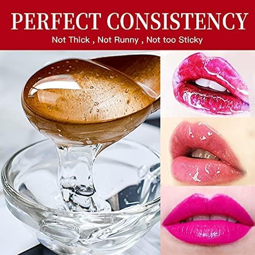 Clear Lip Gloss Base 10 Ounce (350 ML) Non-Stick Moisturizing Versagel Lip Gloss Base DIY Handmade Lip Balms Lip Plumper Making Organic Lip Gloss Supplies