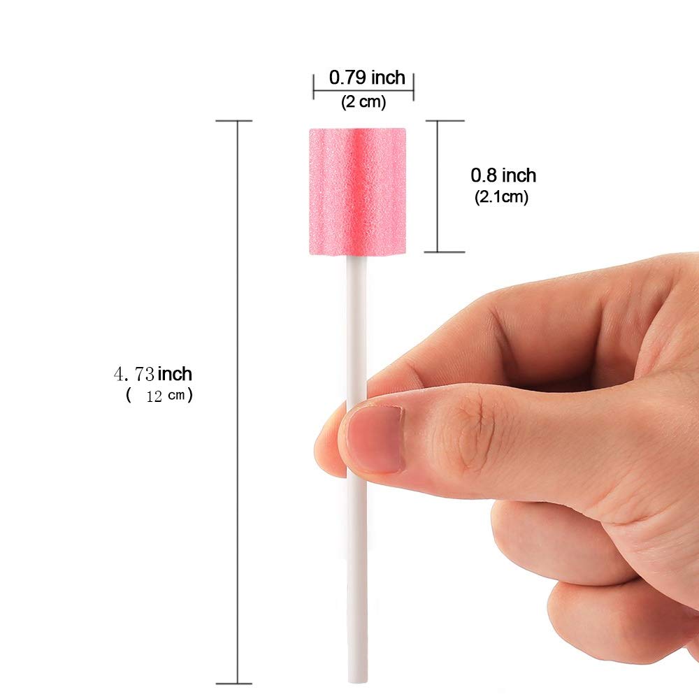Wellgler's Oral Care Swabs Disposable- Pink 100 Counts