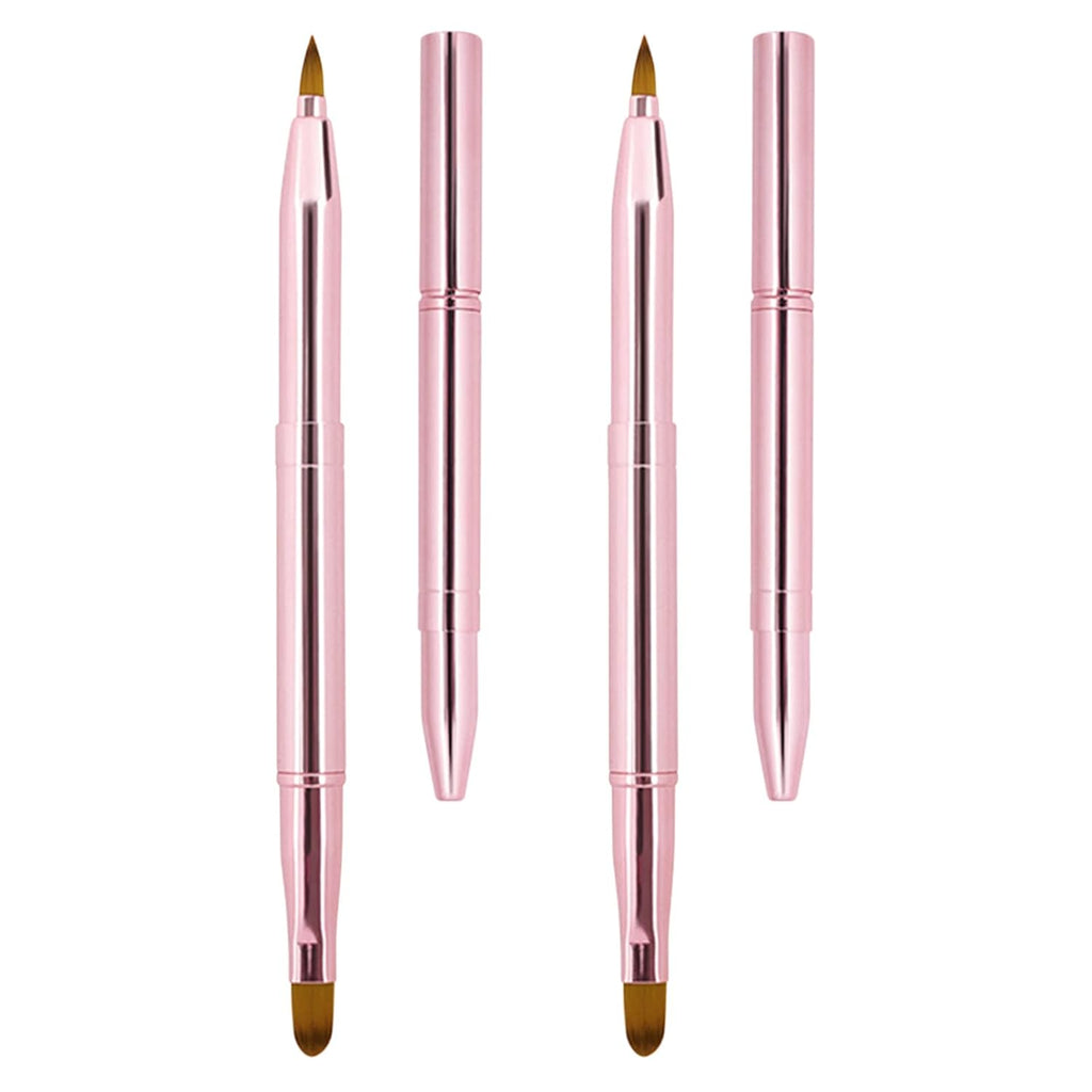 Unaone [2 Pack] Lip Brush for Lipstick, Retractable Lip Brushes, Dual-ended Makeup Brush for Lipstick Lip Gloss, Include Lid
