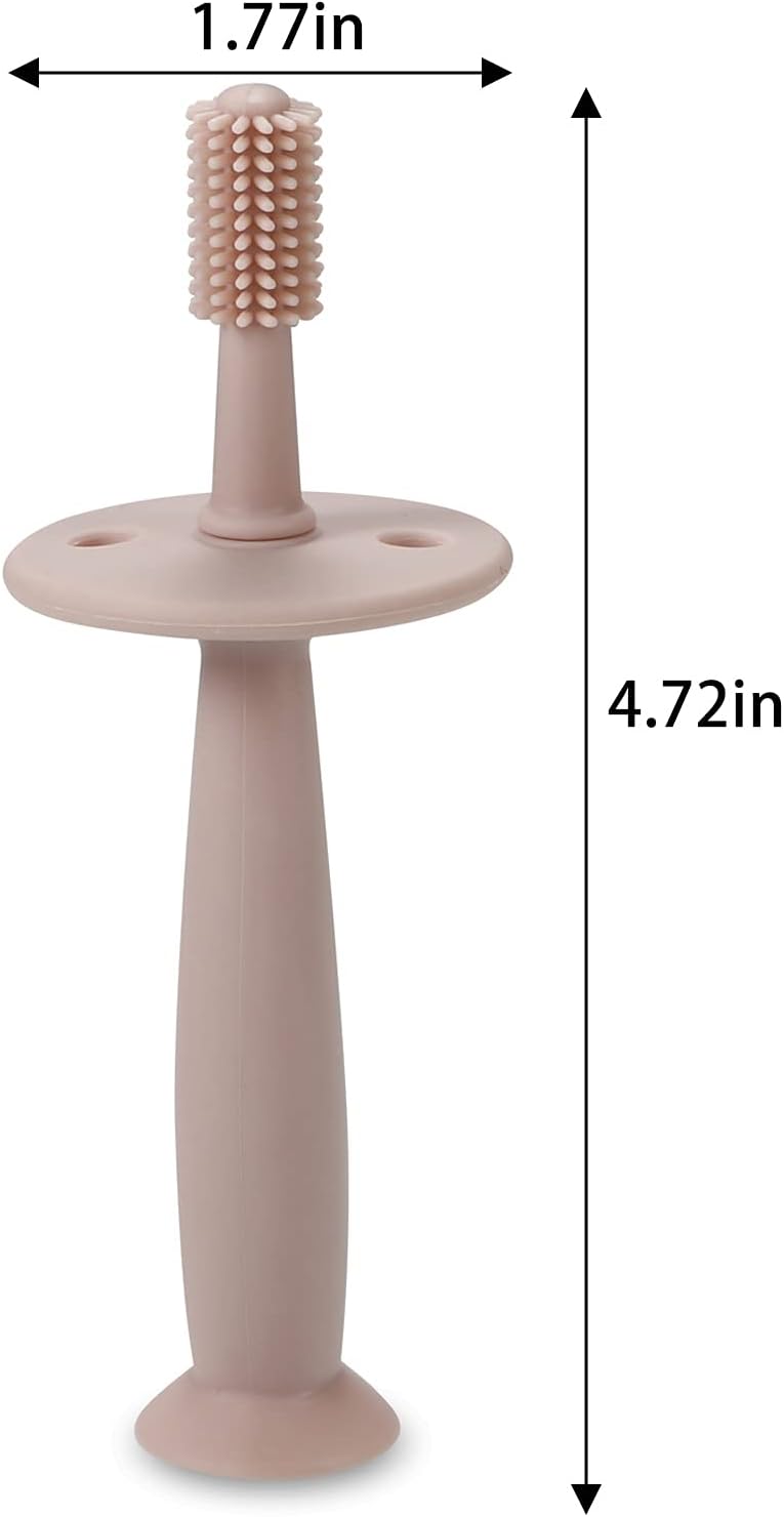 PandaEar Baby Finger Toothbrush Silicone Toothbrush Pink+Blue (3 Set)| Oral Care for Infants Ages 3 Months Plus