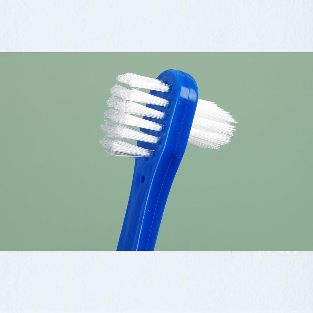 2 Pack Denture Toothbrush Set, Braces & Mouth Guards (Blue/White), Dual Head Hard Bristle Denture Brush for Cleaning False Teeth
