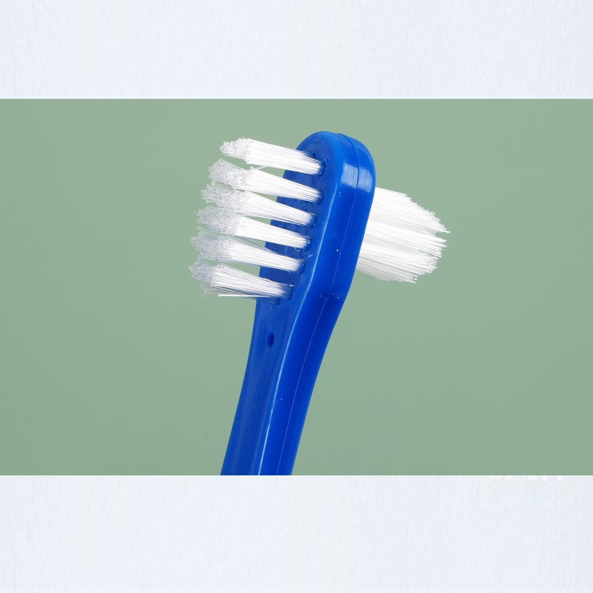 2 Pack Denture Toothbrush Set, Braces & Mouth Guards (Blue/White), Dual Head Hard Bristle Denture Brush for Cleaning False Teeth