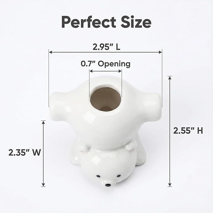 2 Pack Ceramic Toothbrush Holders, Cute Animal Tooth Brush Holder Bathroom Accessories Organizer Multipurpose Storage Organizer Vanity Countertops Cotton Swabs Holder