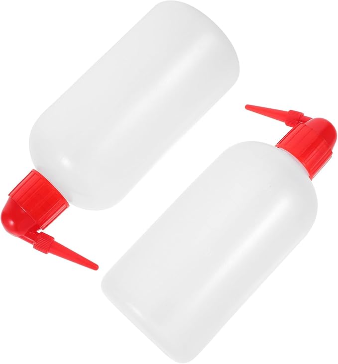 2 pcs Graduated Wash Bottle with Scale Narrow Mouth Pointed Plastic Rinse Bottle for Laboratory Use Lightweight Portable Cleaning Apparatus