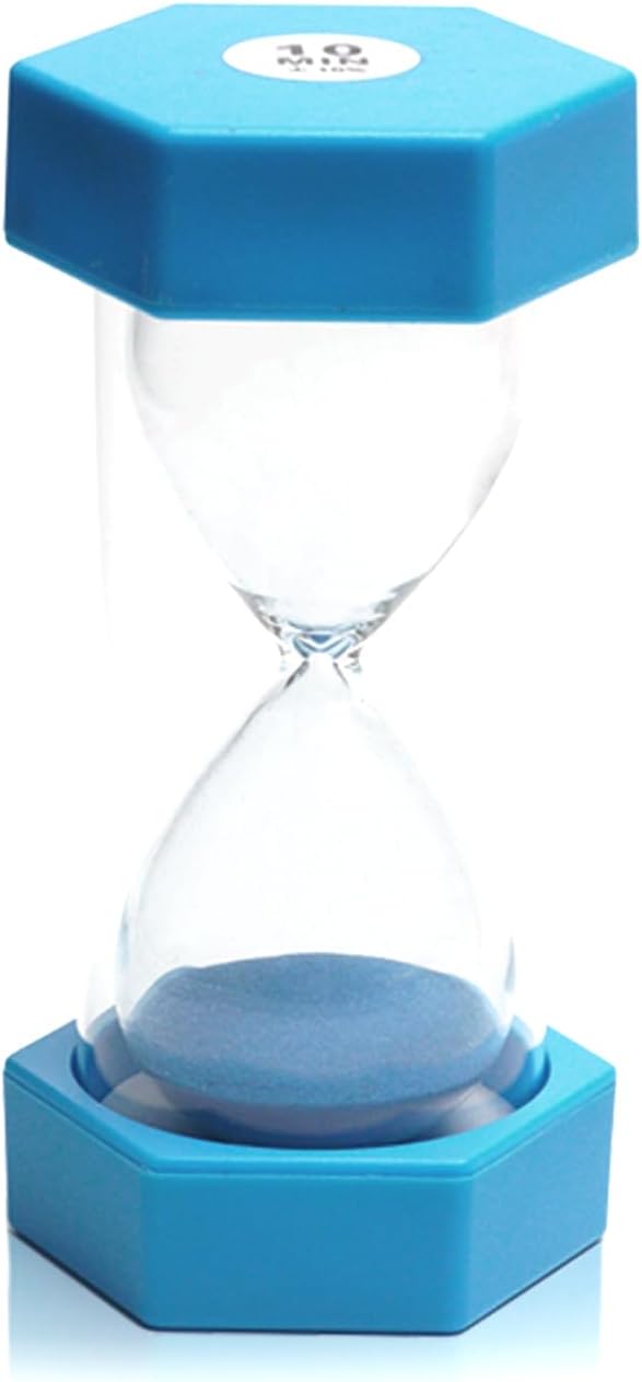 10 Minutes Sand Timer, Hourglass Timer, Sand Clock for Kids, Colorful Sand Watch, Sandglass Timer, Visual Timer for Home Office Kitchen Decor (Blue)