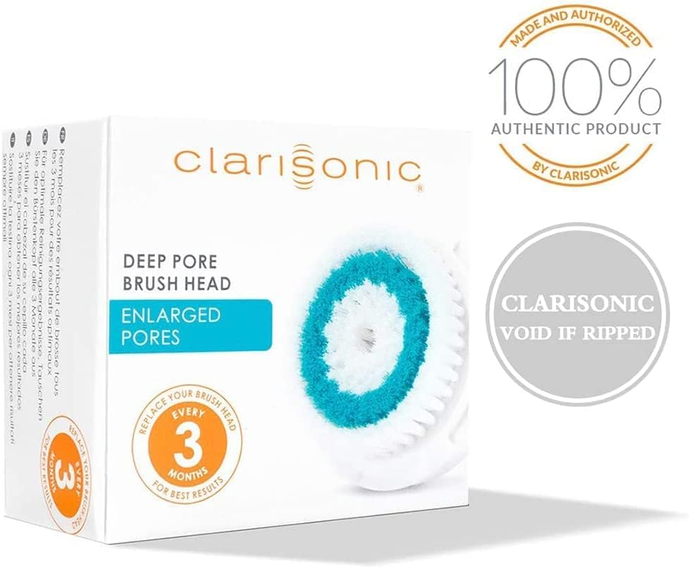 Clarisonic Brush Head Replacements | Compatible with Mia 1, Mia 2, Mia Fit, Alpha Fit| Verified by Transparency, Deep Pore, (4 Count (Pack of 1))