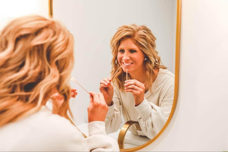 Wellnesse Essential Travel Oral Care Set - Compact Travel Dental Kit w/ 4 oz Whitening Hydroxyapatite Toothpaste, Adult Toothbrush, Copper Tongue Scraper, Silk Floss & Eco-Friendly Pouch, Mint Flavor