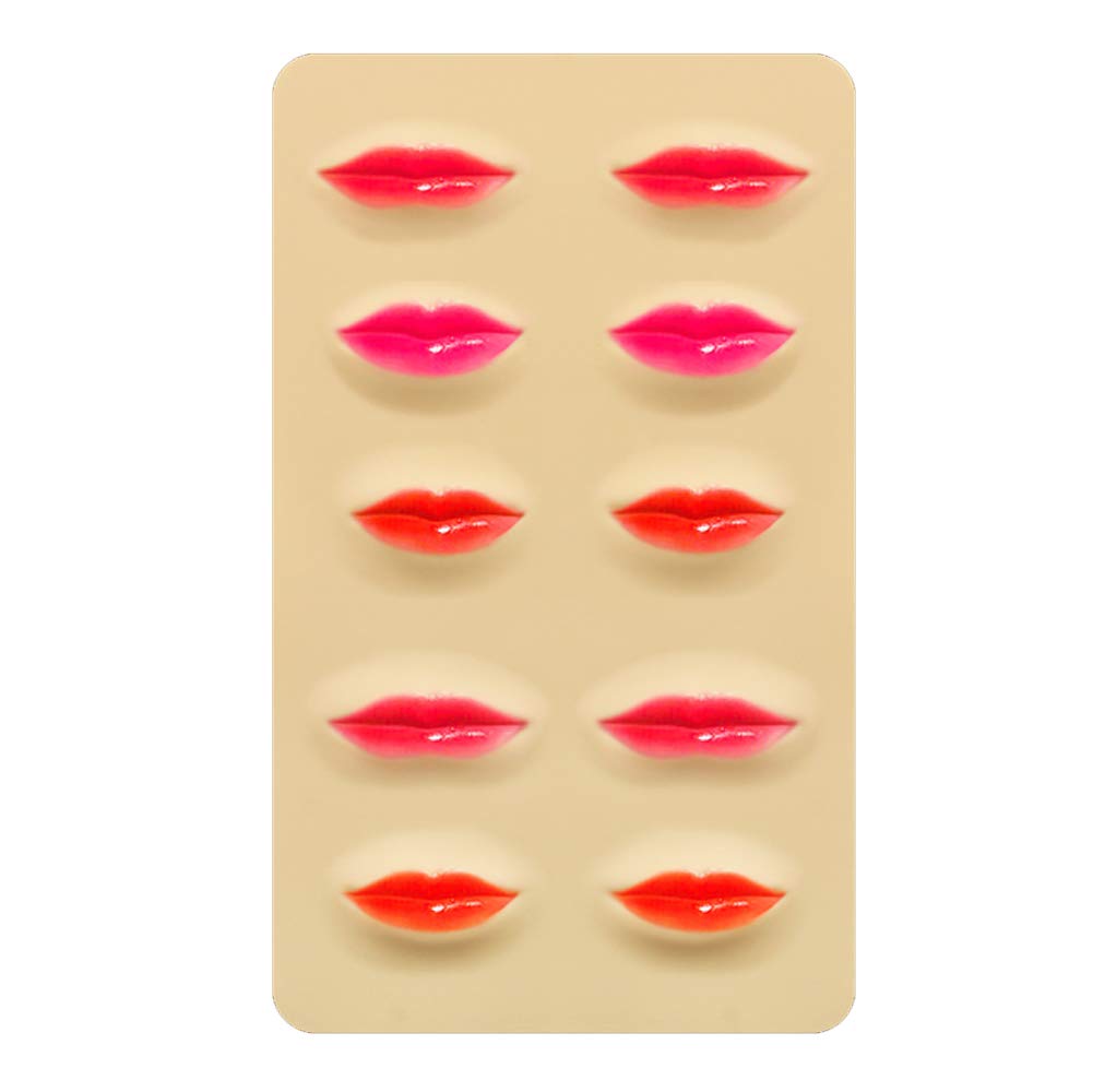 Silicone Fake Skins for Lips 3 Sheets 3D Microblading Permanent Makeup Tattoo Practice Skin 8.5x7.4 Inch for Tattoo Artists and Beginners (Lips)