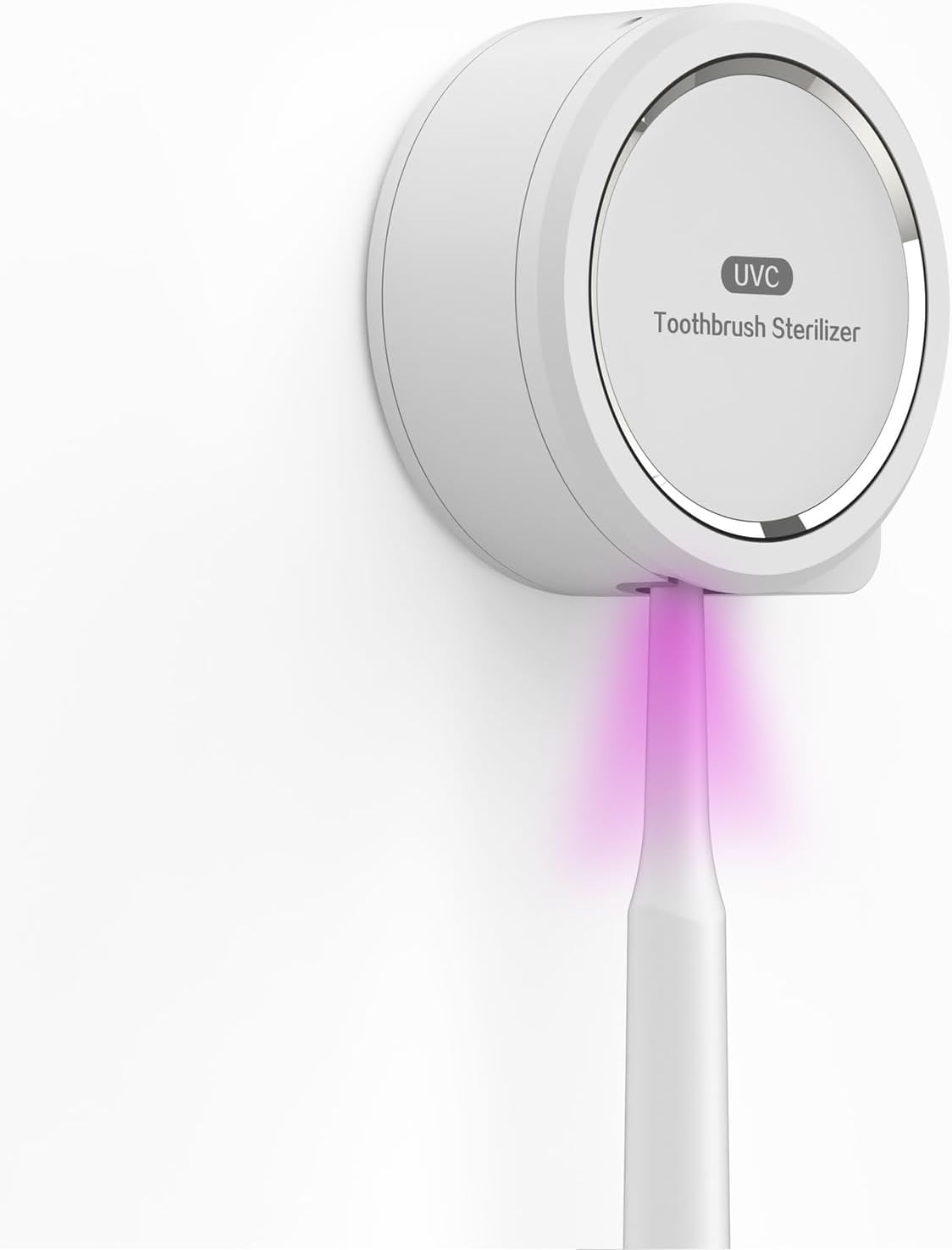 UV Toothbrush Sanitizer Holder, Toothbrush Sanitizer and Holder Cover Caps with Fan Drying, Rechargeable Portable Toothbrush Cleaner Case Fits Most Electric and Manual Toothbrushes