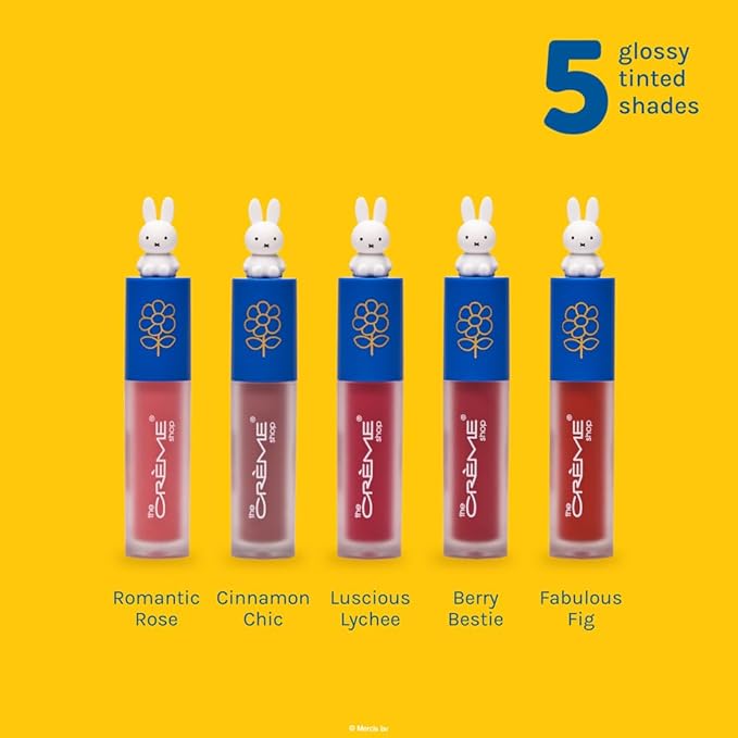 The Crème Shop Miffy Lip Stain, Glossy Finish, Long Wear, Formulated with Jojoba Oil, Sunflower Oil to hydrate, soothe, and moisturize lips, Korean formula - Available in 5 Shades (Cinnamon Chic)