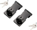 2 Packs Keyed Hasp Locks Twist Knob Keyed Locking Hasp for Small Doors, Cabinets and More,Stainless Steel Steel, Hasp Lock Catch Latch Safety Lock Door Lock with Keys (3inch, Bliack)