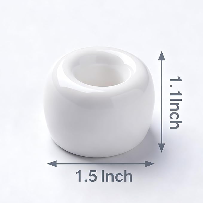 AirMoon Mini Ceramic Toothbrush Holder for Bathroom - White Small Countertop Organizer, Easy Clean Toothbrush Stand, Suit for Electric Toothbrush Head, Pens & Coffee Spoon, Pack of 2