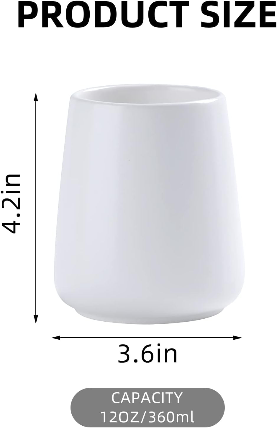 White Toothbrush Holder for Bathroom - 2Pcs Ceramic Tooth Brushing Holders Set, Toothbrush Cup & Toothpaste Organizer for Bathroom Countertop, Makeup Brush Holder, Pen Holder for Home Desktop Storage