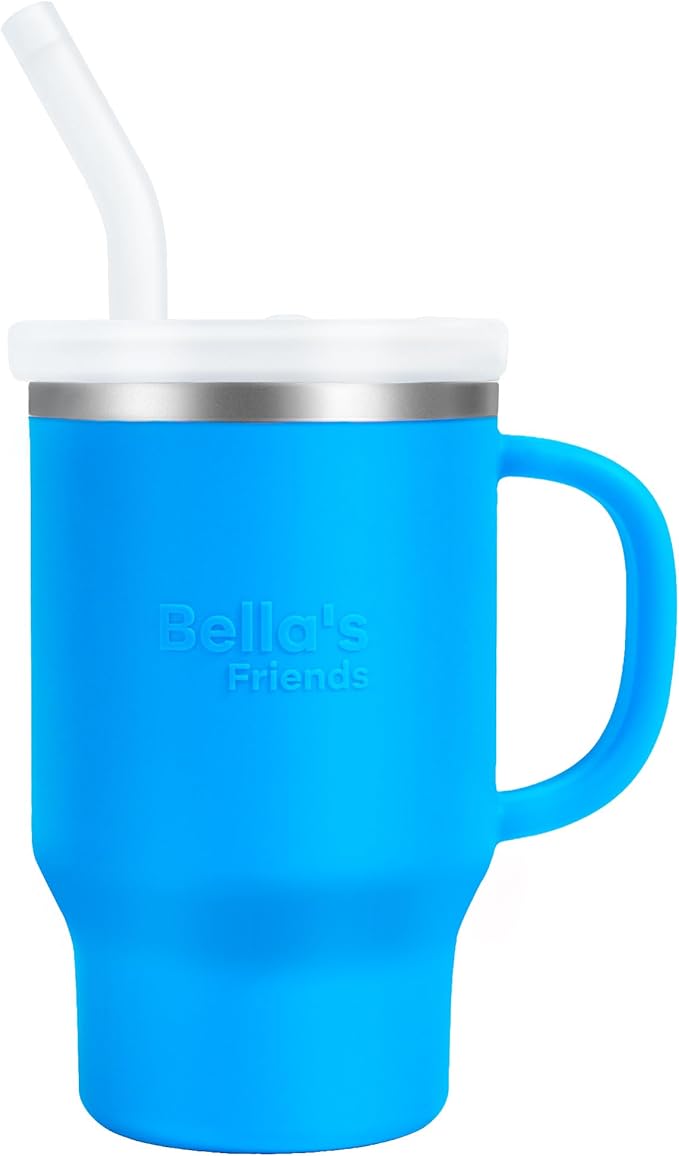 Bella's Friends Handy Mini Tumbler – Adorable 9 oz Sippy Cup for Toddlers 1-3 years old, Flexible Straw, Stainless Interior & Silicone Body, Leak‑Proof, Dishwasher Safe, Ideal for Travel or At Home