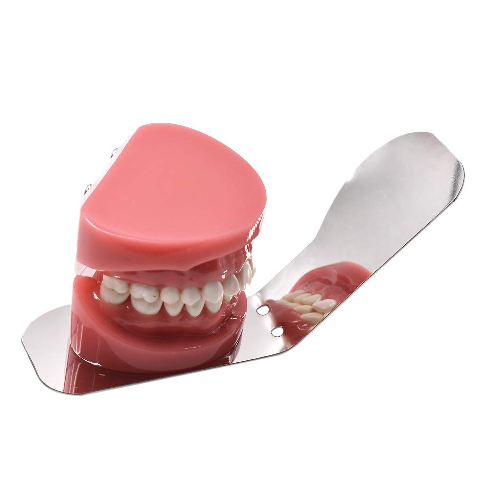 Angzhili 1 piece Dental Photography Mirrors Dental Orthodontic Mirror Stainless Steel Single Sided Photographic Occlusal Mirror,Bendable Dental Oral Mirror Intra-Oral Reflector (C type)