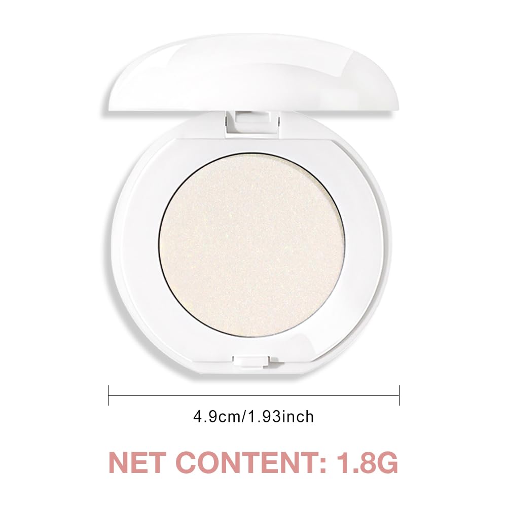 Single Cream Eyeshadow,Diamond White Shimmer Eye shadow Pallette,Long Lasting Glitter Eyeshadow,Soft Shimmer Eye Makeup,Vegan & Cruelty-Free Mini Eye shadow for Brown Blue Green Eyes. 04#