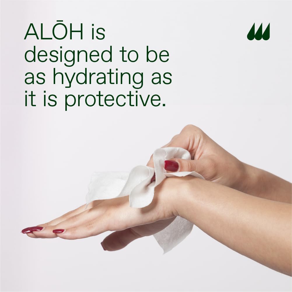 ALŌH Skin - Softening Sanitizing Hand Wipes – Lavender Rosewood + Aloe - 1 Box of 500ct Individually Wrapped Wipes