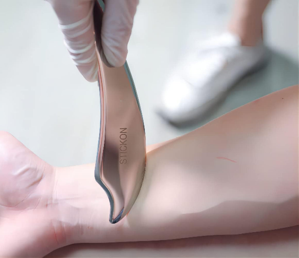 STICKON Guasha Tool Scraping Massage Tools Gua Sha Stainless Steel IASTM Tools Great Soft Tissue Mobilization Tool (STICKON-21)