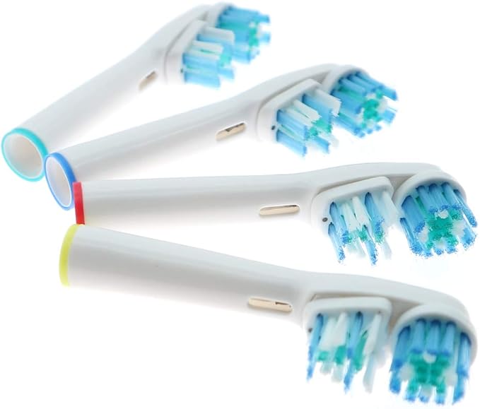 Replacement Brush Heads Compatible with Oral B- Double Clean Design, Double Clean Brush Heads, Compatible with Braun Oral-B Dual Clean Electric Toothbrush - Pack of 4
